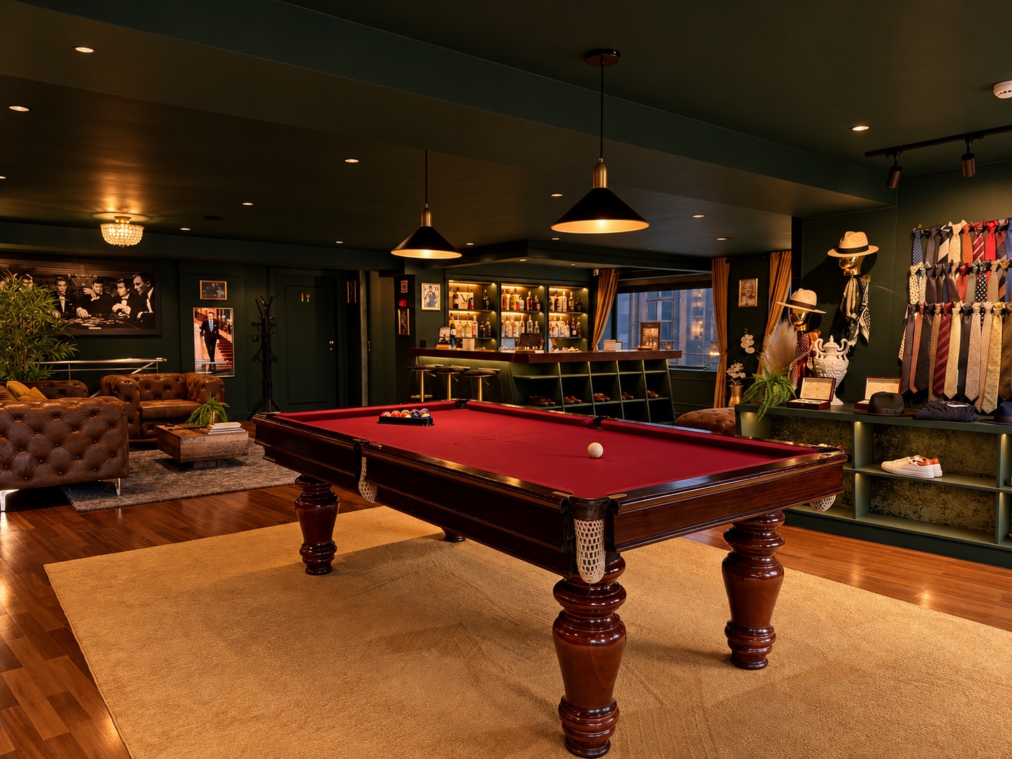 Billiards room at the Maison