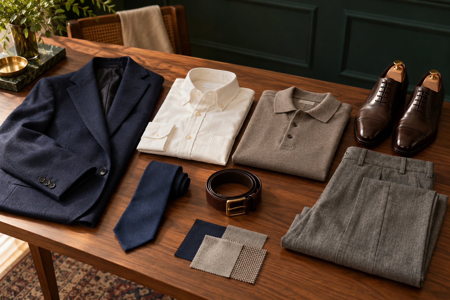 Coordinated menswear wardrobe